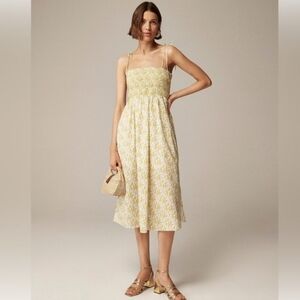 J. Crew Paloma Smocked Midi Dress In Liberty Capel Fabric Garden Party Floral